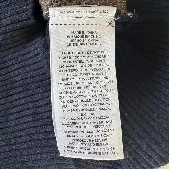 LAUREN Ralph Lauren Women's Navy Knit Sweater with Chain & Belt Design - Medium - Picture 7 of 7